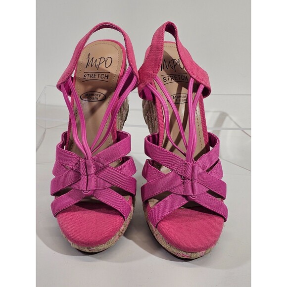 Women's Size 8.5M Impo Tosha Platform Wedge Sandals High Heels Pink NWOB NEW - Picture 6 of 8